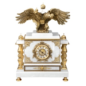 Сейф-часы "Империал" со шкатулкой (белый мрамор)