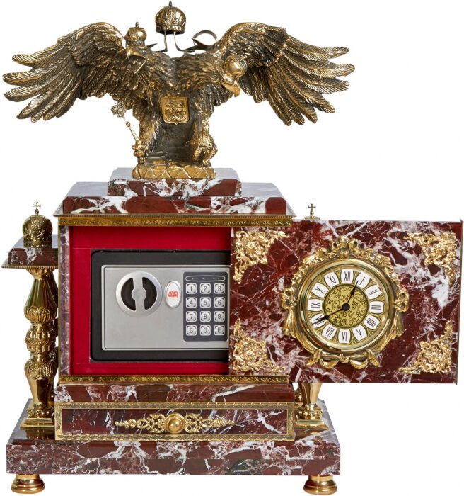 Сейф-часы "Империал" со шкатулкой (яшма)