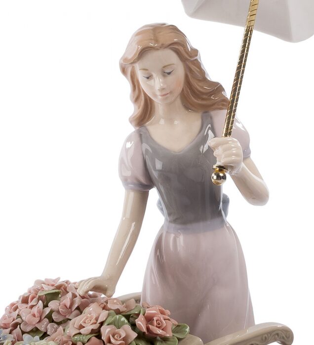 Статуэтка из керамики "Девушка с цветами"