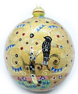 Деревянный елочный шар ручной работы "Густав Климт"