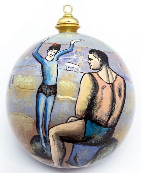Деревянный елочный шар ручной работы "Пабло Пикассо"