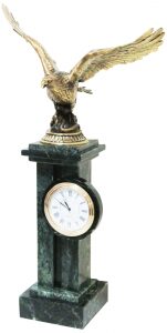 Часы-колонна из бронзы "Орел"