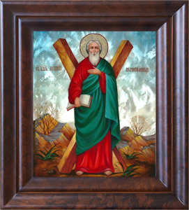 Икона "Святой Андрей Первозванный" с перламутром