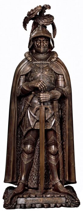 Авторская скульптура из бронзы "Рыцарь" большая