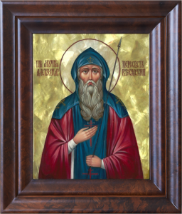 Икона "Святый преподобный Александр Пересвет" с перламутром