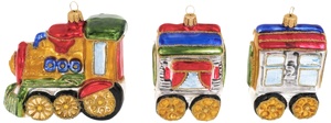Набор ёлочных игрушек "Паровоз и два вагона" №2 Эмаль