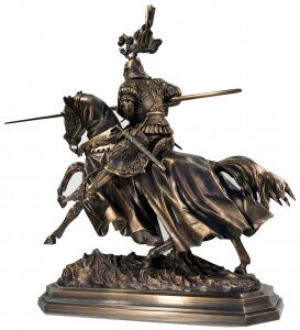 Авторская скульптура из бронзы "Рыцарь на турнире"