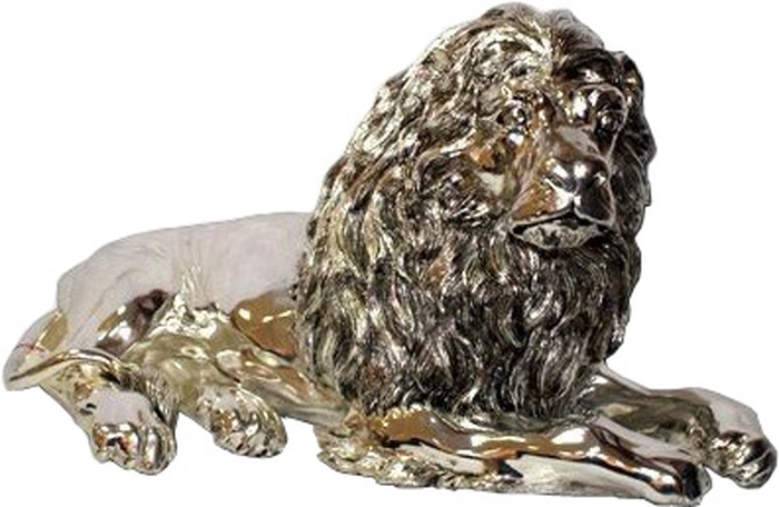 Скульптура "Сидящий лев" глянцевый