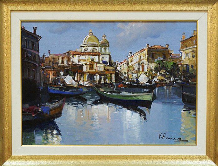 Картина "Венецианская пристань"