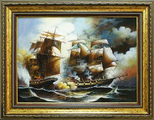 Картина в раме "Морское сражение"