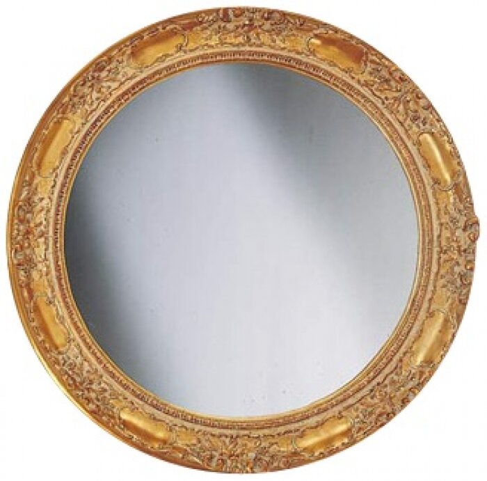 Зеркало в рамке золотистого цвета