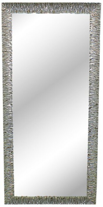 Зеркало с волнистой рамкой серебряного цвета