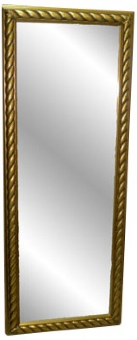 Зеркало в деревянной рамке золотого цвета