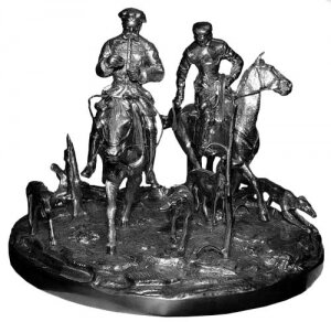 Скульптура "Охота с бoрзыми" (чугун)