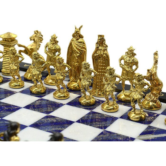 Шахматы из лазурита "Викинги"