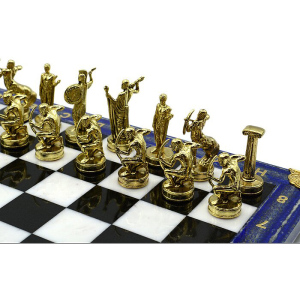 Шахматы из лазурита "Лучники" средние