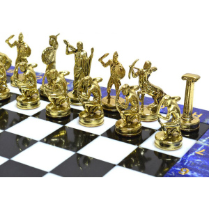 Шахматы из лазурита "Подвиги Геракла" средние