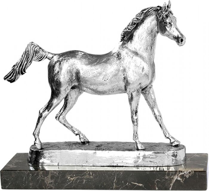 Скульптура "Арабская лошадь" посеребрение (Silver arabian horse)