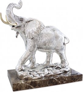 Скульптура "Слон" посеребрение (Silver elephant)
