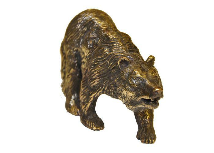 Фигурка медведя из бронзы