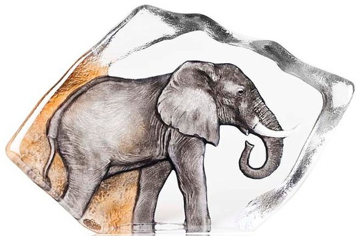 Скульптура из хрусталя "Слон" с ручной росписью