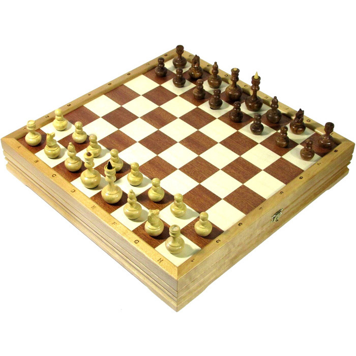 Шахматы и шашки из ценных пород дерева "Неваляшки" резные