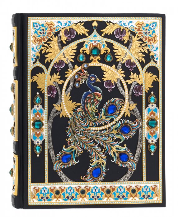 Подарочная книга в кожаном переплете и окладе "Омар Хайям" с закладкой, Златоуст
