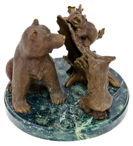 Скульптура бронзовая "Три медведя"