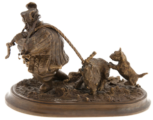 Скульптура бронзовая "Удачливый охотник"