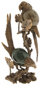 Скульптурная композиция из бронзы "Попугай на ветке"