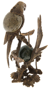 Скульптурная композиция из бронзы "Попугай на ветке"