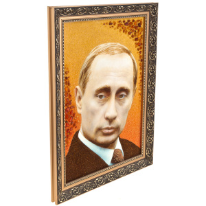 Картина из янтаря "Портрет Путина"