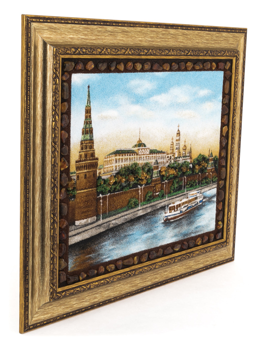 Картина из янтаря "Москва. Утро"