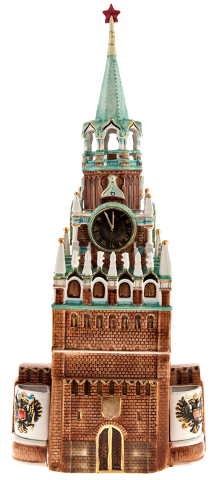 Штоф "Башня Кремля" (цветная с золотом)