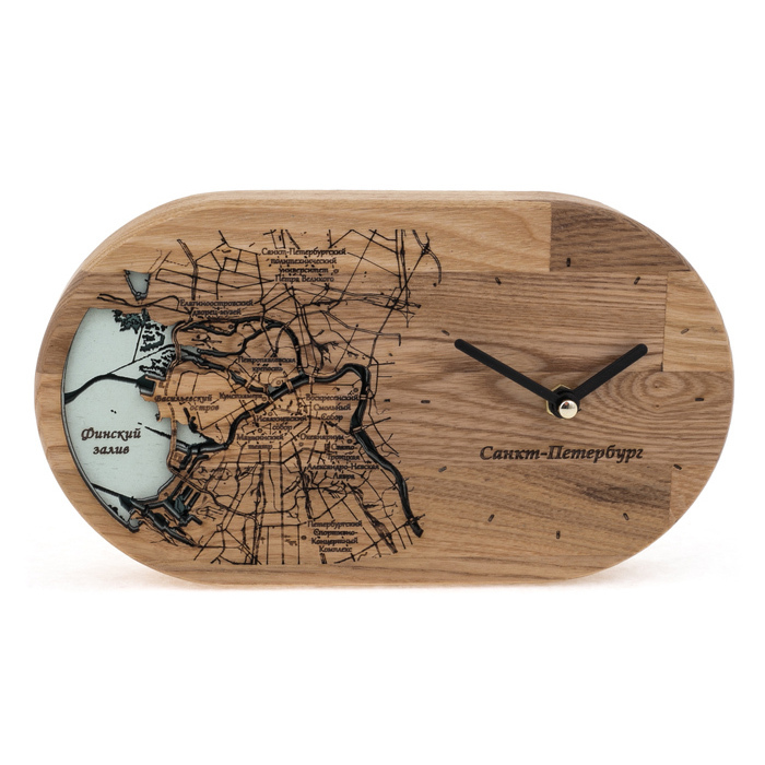 Часы настольные из дерева "Санкт-Петербург"
