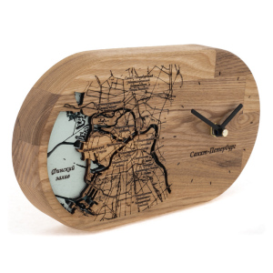 Часы настольные из дерева "Санкт-Петербург"