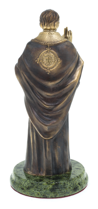 Статуэтка из бронзы "Николай Чудотворец" (змеевик)