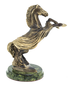 Статуэтка из бронзы "Конь с парчей" (змеевик)