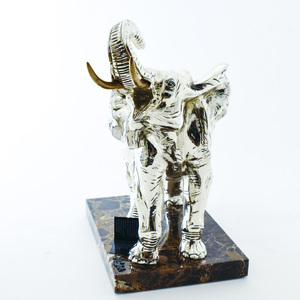 Скульптура "Слон" посеребрение (Silver elephant, большой)