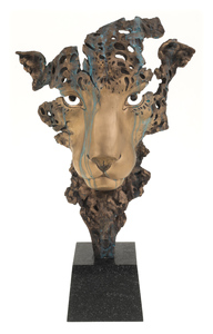 Авторская скульптура из бронзы "Дождь" (маска леопарда)