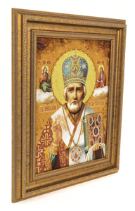 Икона из янтаря "Святой Николай-Чудотворец"