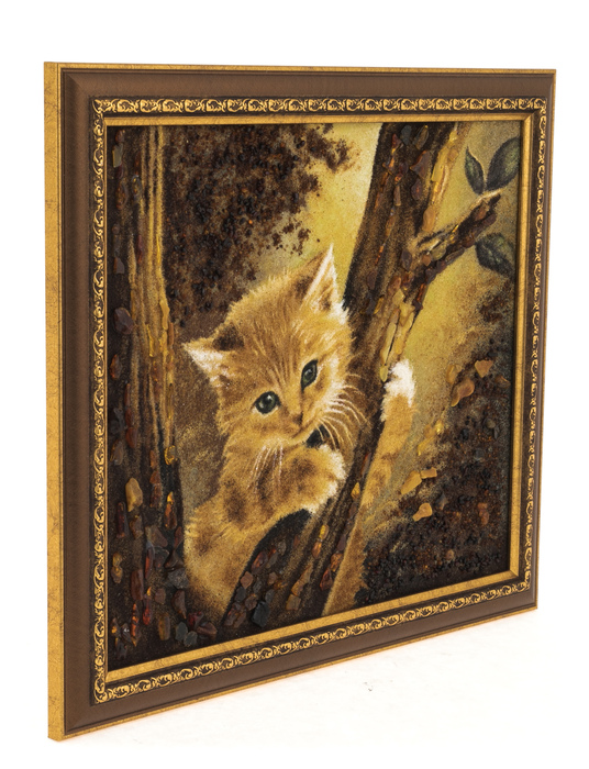 Картина из янтаря "Котёнок"