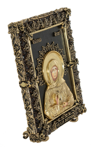 Икона настольная с художественным литьём "Матрона Московская" малая, бронза