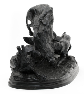 Скульптура "Охота на кабана" чугун