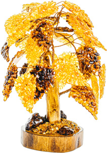 Сувенир из янтаря "Денежное дерево" (4 ветки)