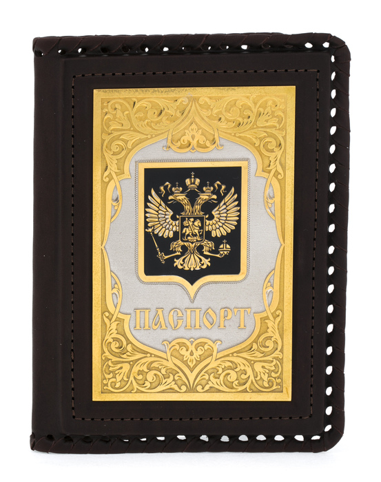 Кожаная обложка на паспорт "Патриот"