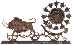 Авторская скульптура из бронзы "Колесница золотого тельца"