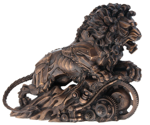 Авторская скульптура из бронзы "Механический лев. Стимпанк"