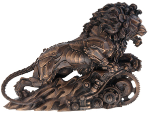 Авторская скульптура из бронзы "Механический лев. Стимпанк"