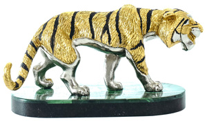 Статуэтка тигр на подставке "Шерхан" (малахит)